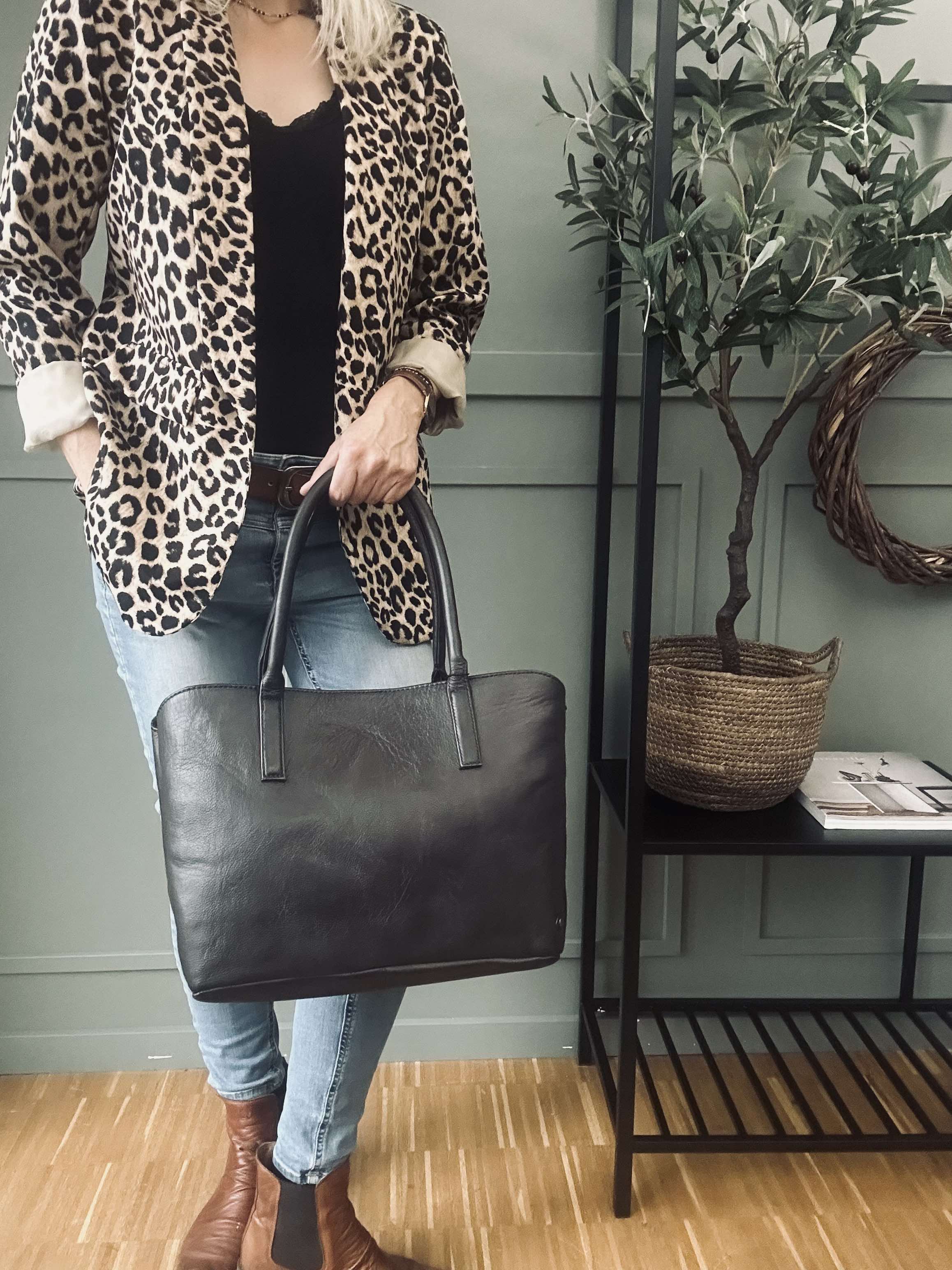 Arbejdstaske / shopper Brown  – Soft leather - Image 4