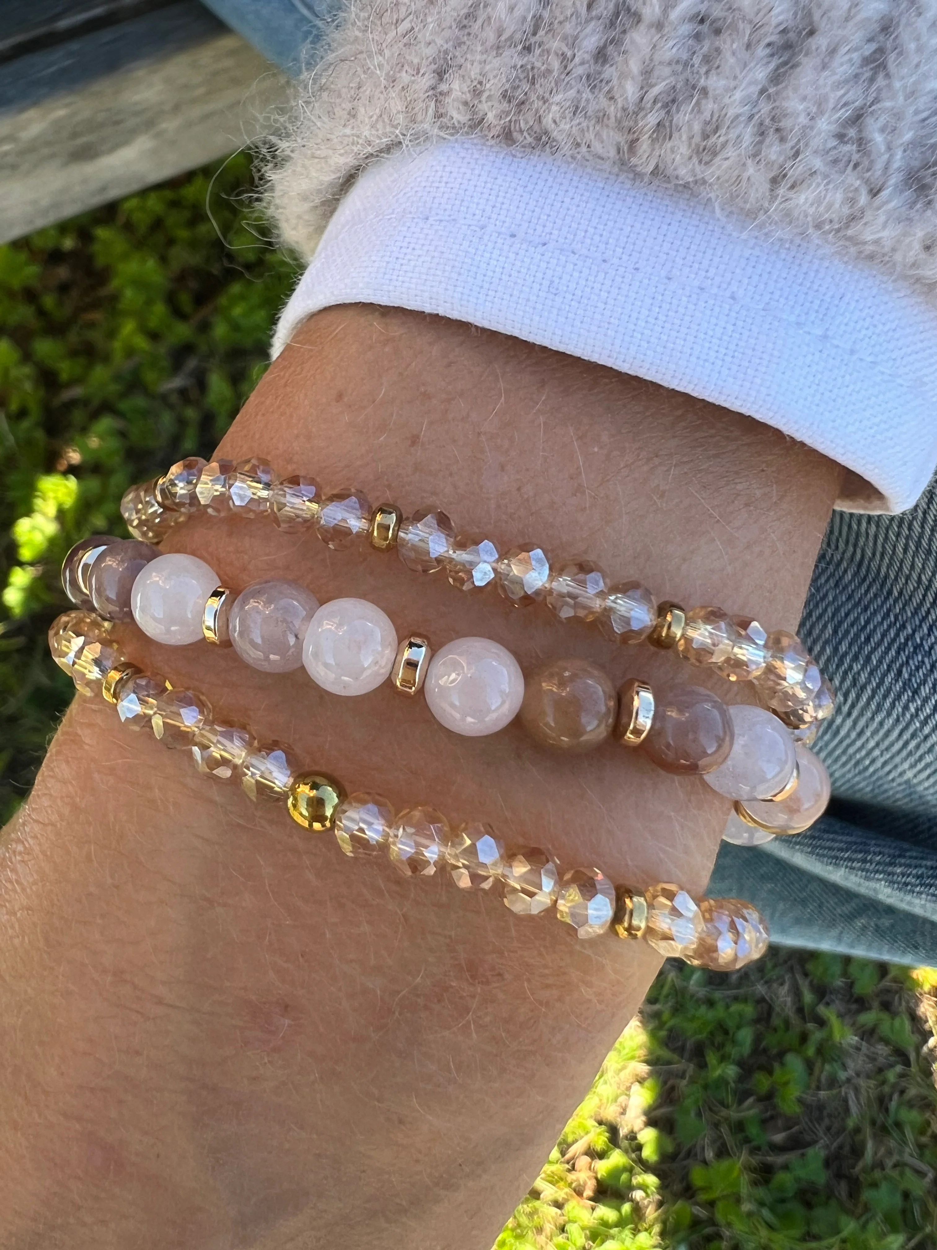 Armbånd Luna Blush Mix / Natur – Sæt med 3 stk - Image 10
