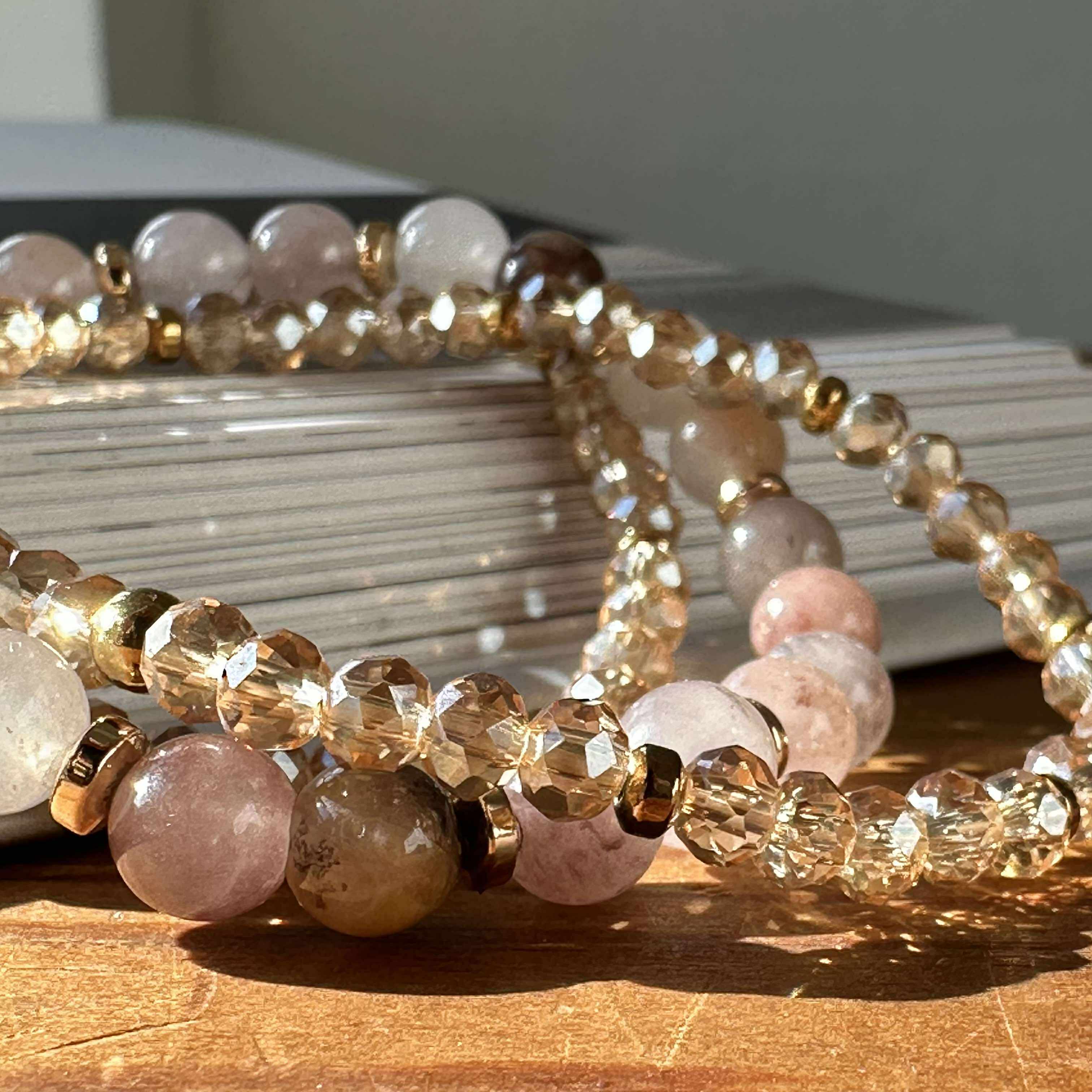 Armbånd Luna Blush Mix / Natur – Sæt med 3 stk - Image 3