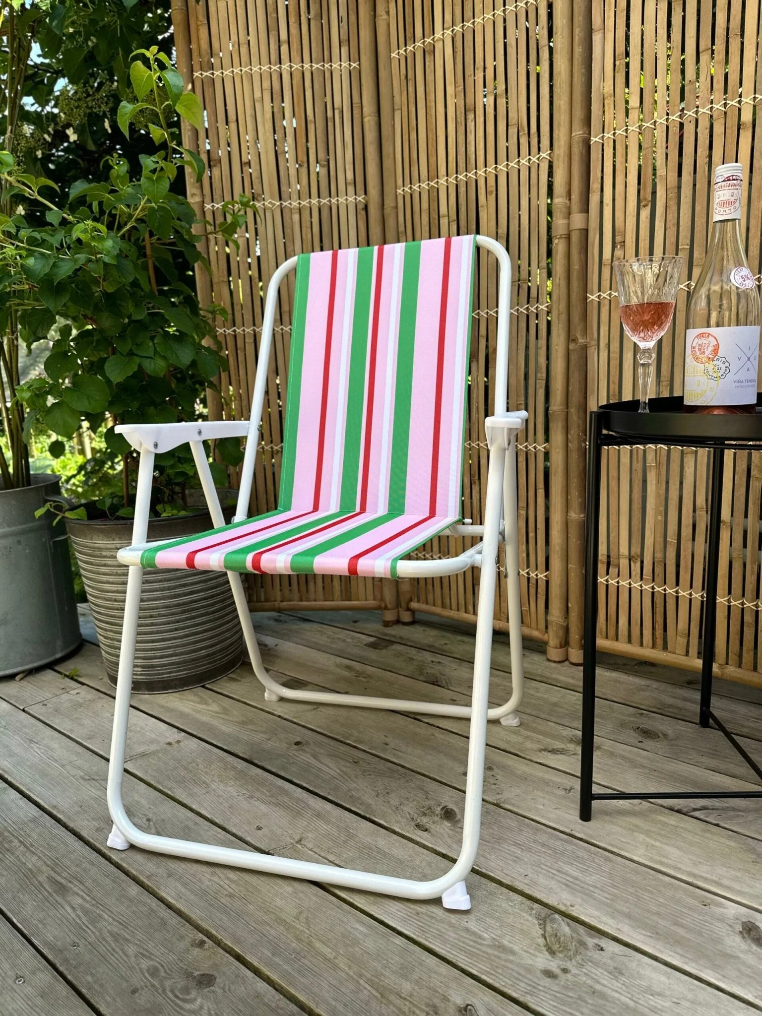 Campingstol Grøn / pink