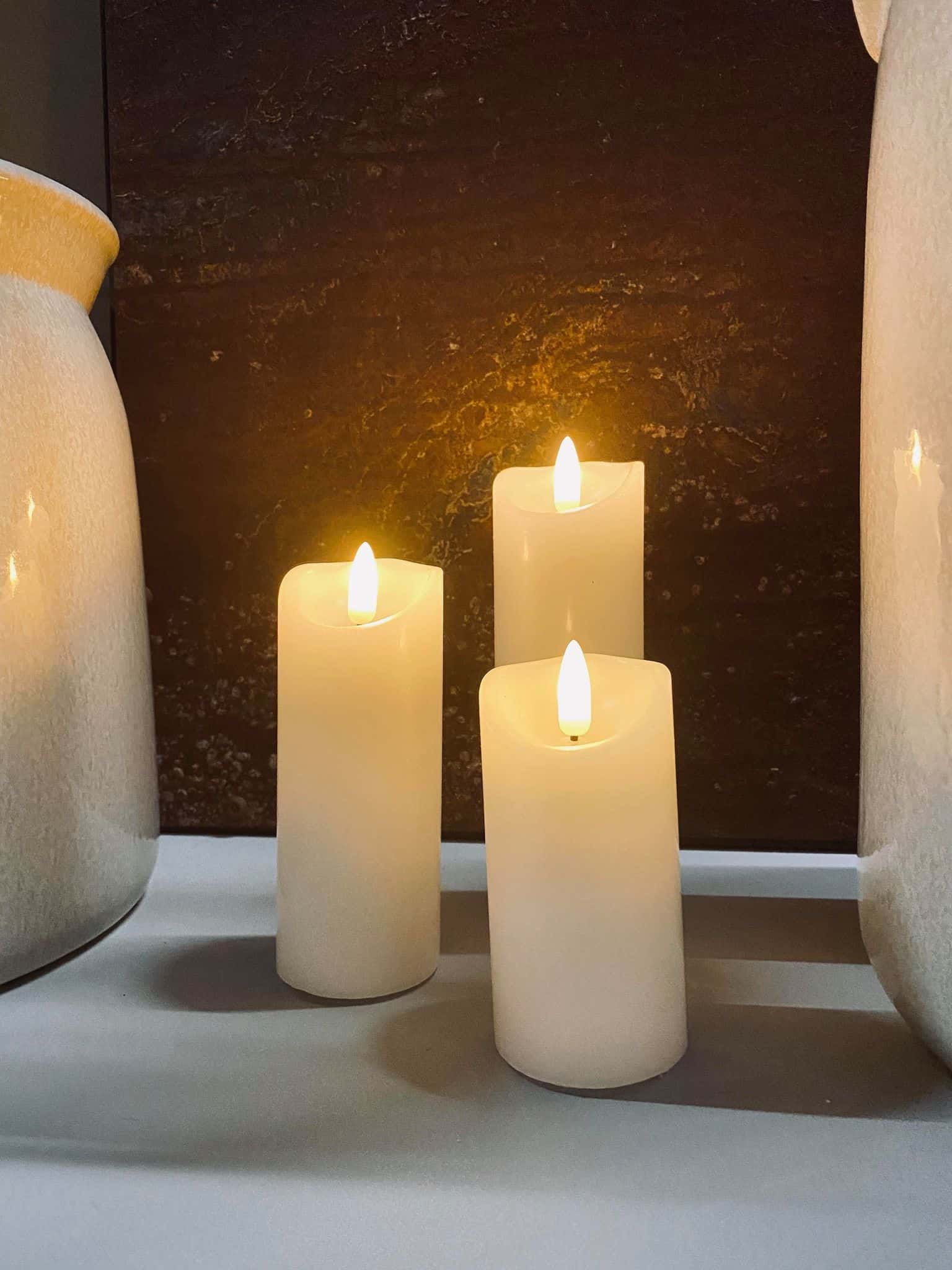 LED Bloklys – Gaveæske med 3 stk. – Inkl. fjernbetjening - Image 3