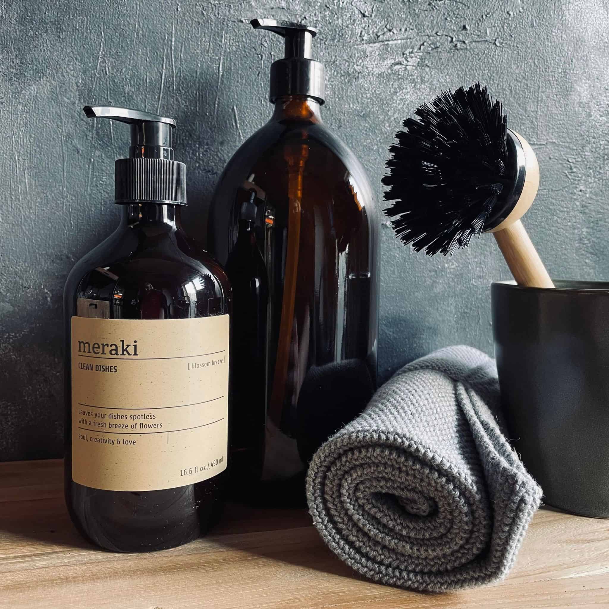 Genbrugsflaske med pumpe - 1. L - Brunt glas - Image 3