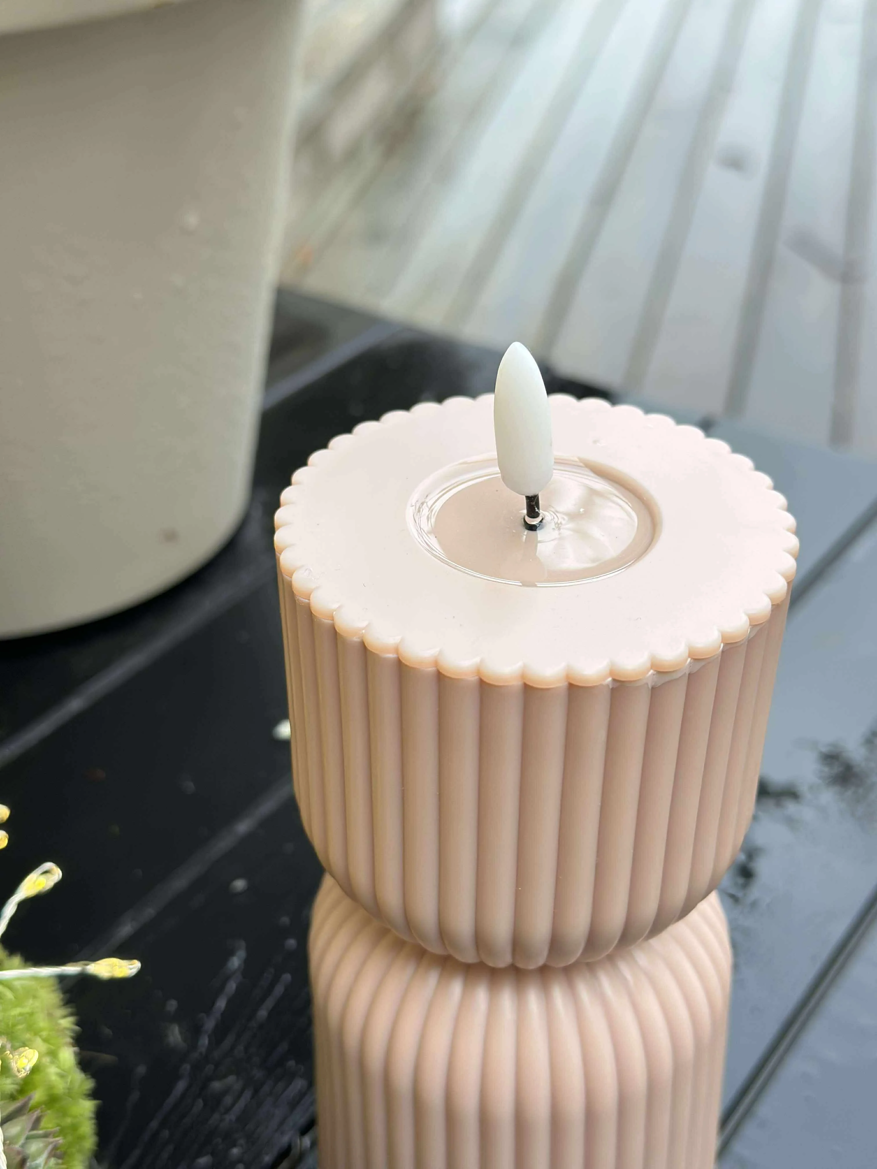 LED Bloklys Rosa/Beige timeglas - Udendørs - Image 12