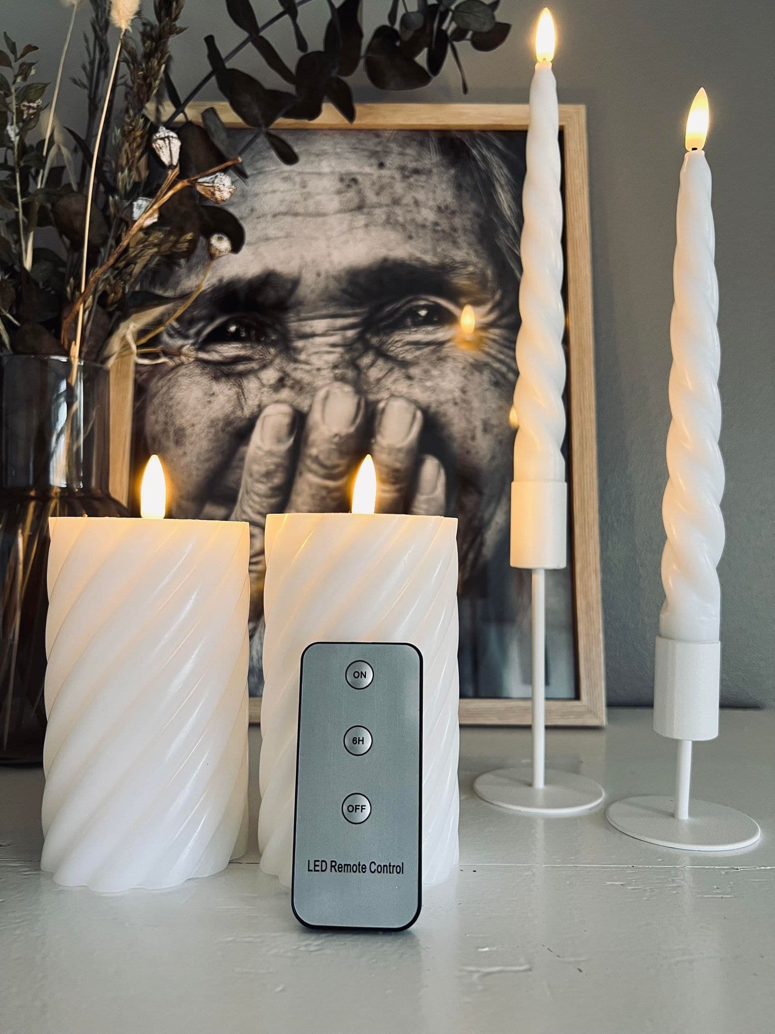 LED Lyspakke med 4 Lys og fjernbetjening - Hvid - Image 2