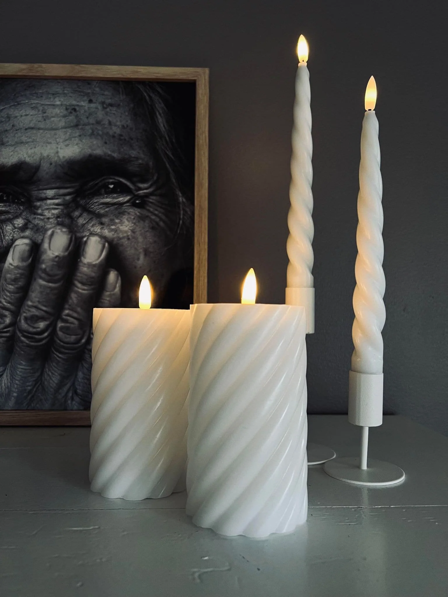 LED Lyspakke med 4 Lys og fjernbetjening - Hvid - Image 4