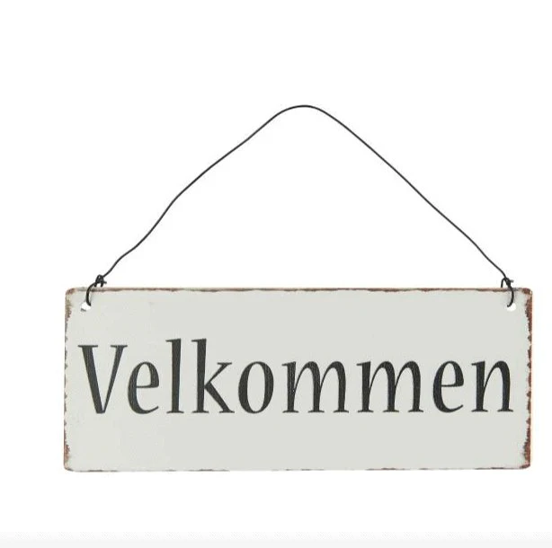 Metalskilt Velkommen