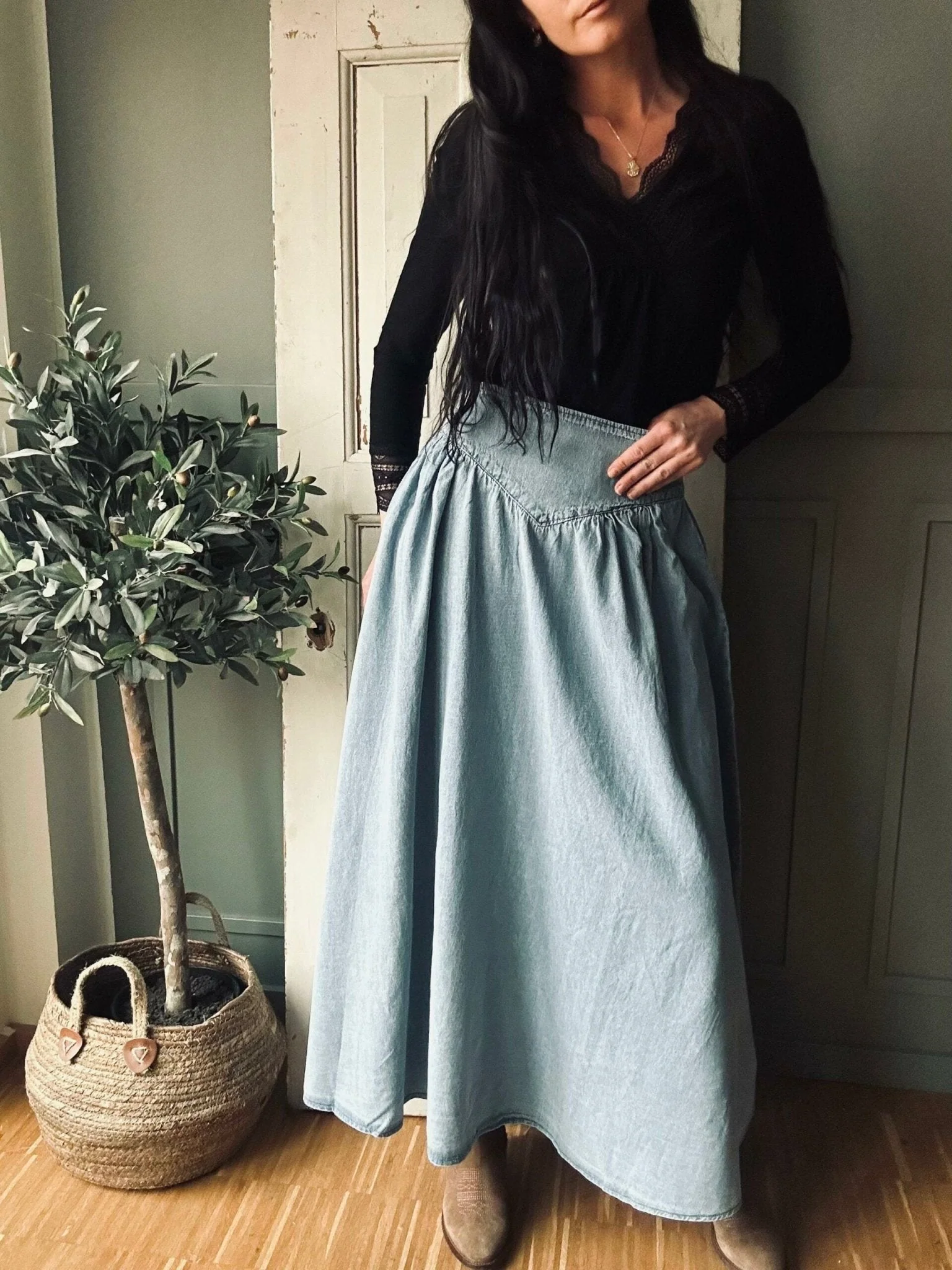 Nederdel – Jeans blue