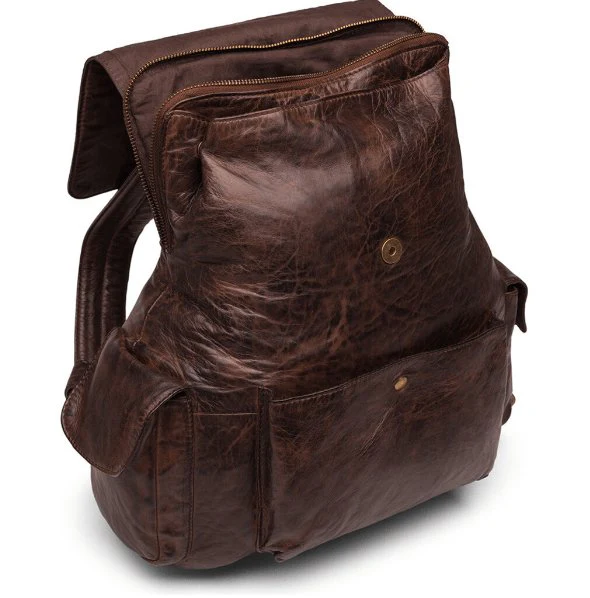 Rygsæk cool design – Blød lammeskind brown - Image 3