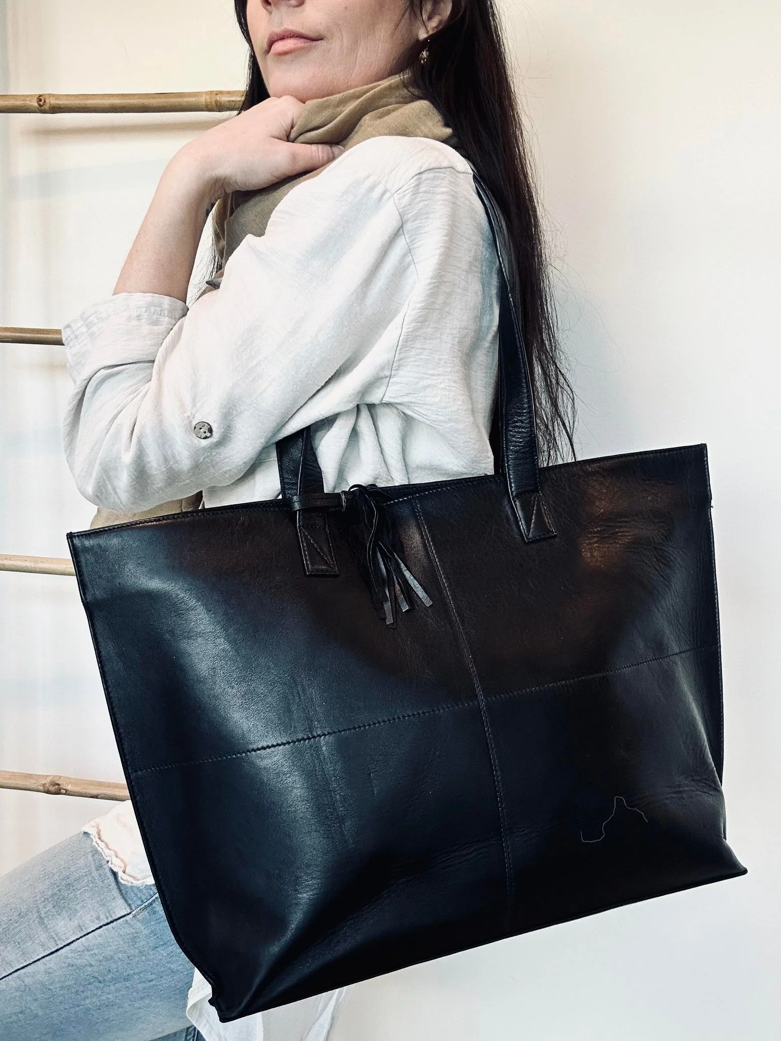 Shopper Jessie black leather – Letvægt - Image 2