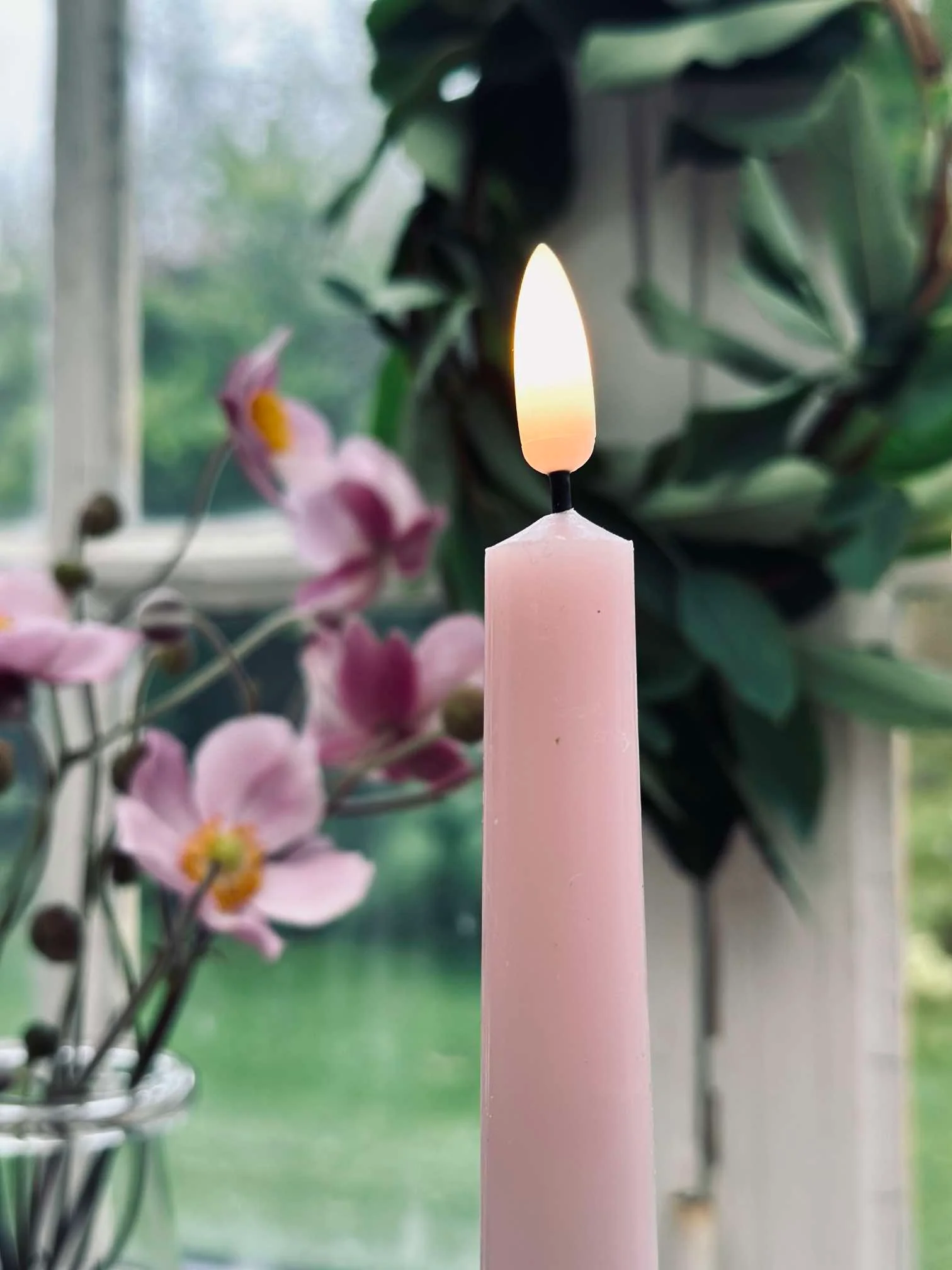 Stagelys / Sæt med 2 stk og fjernbetjening – Rosa 24 cm - Image 8