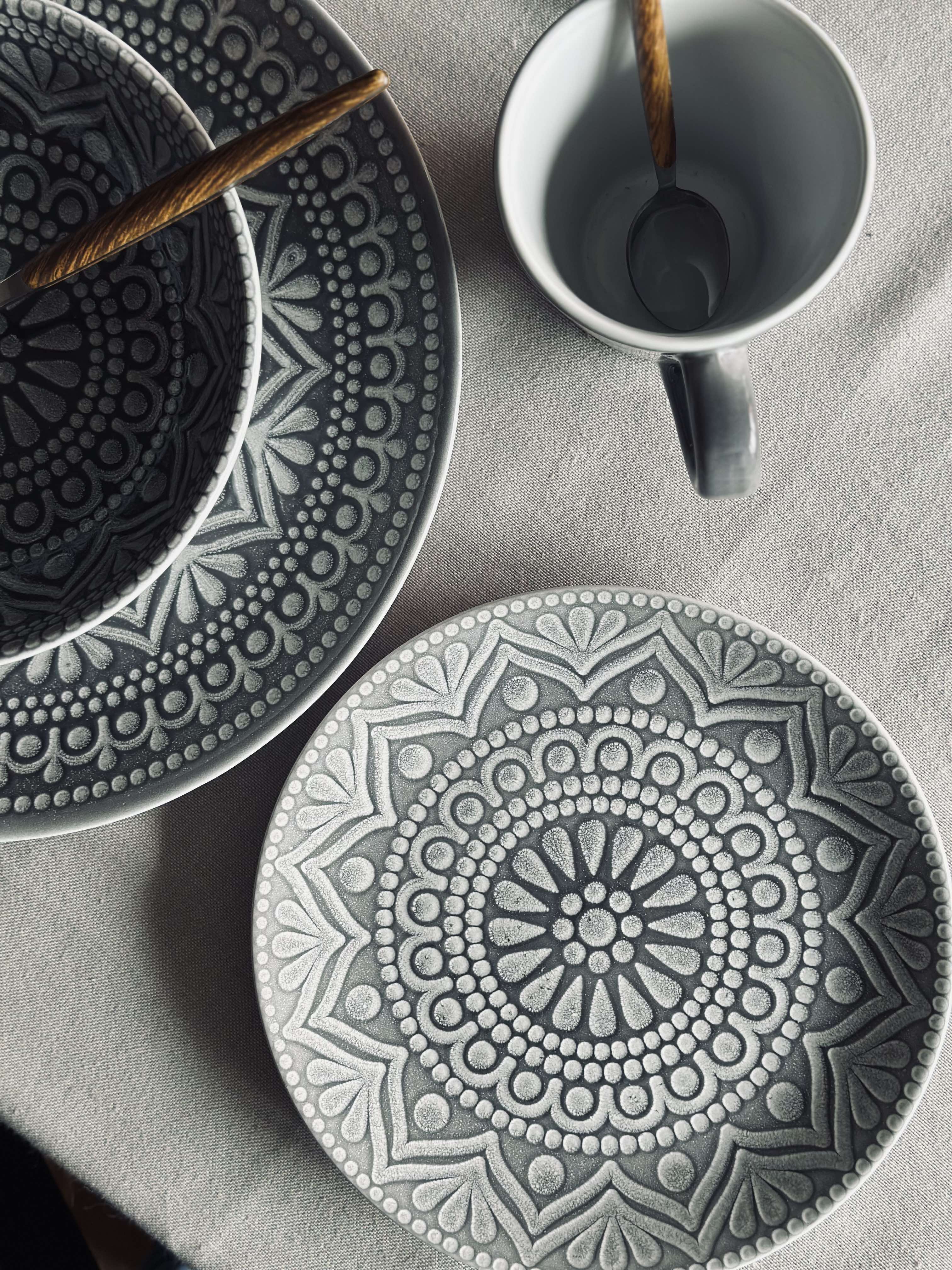 Tallerken India Stonewear 20cm - Grey - Image 8